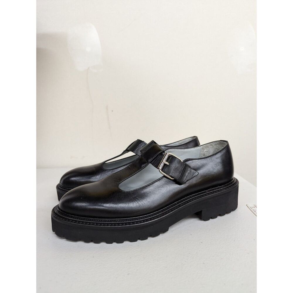 PAUL SMITH Womens Shoes Mary Jane Sandals Buckle Lugged Soles Black Size 38 US 8